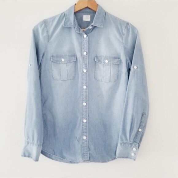 J. Crew Tops - J Crew button up denim shirt
